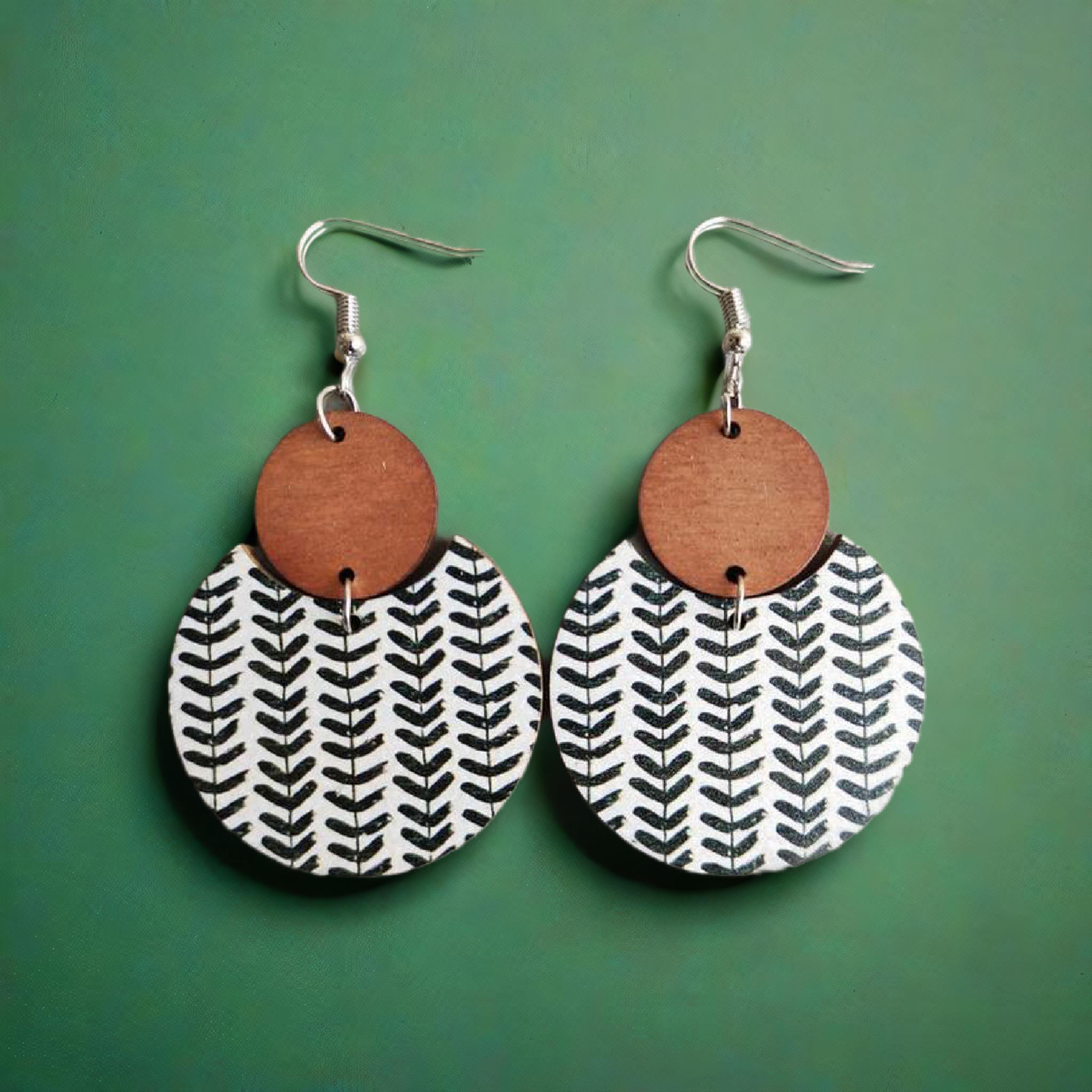 Nordic Fern Wood Earrings