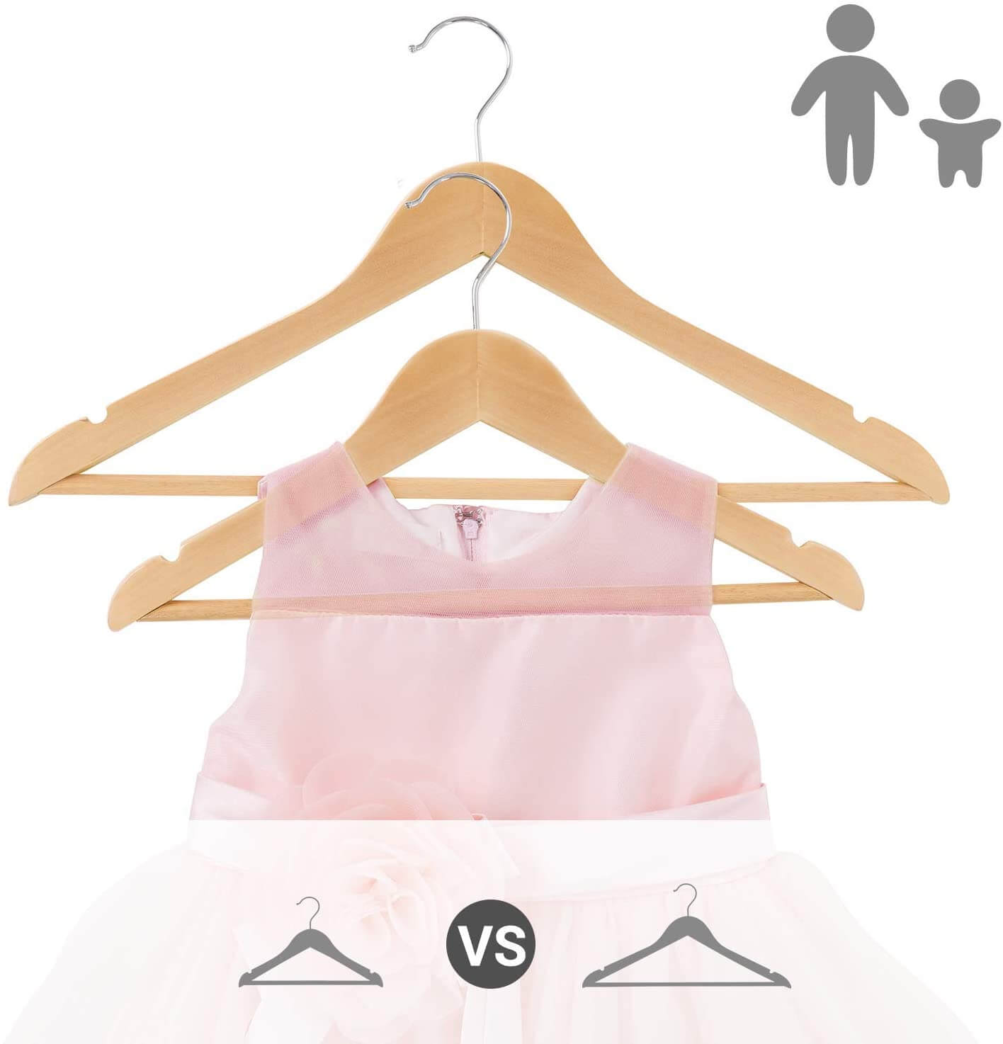 20-Pack Solid Wood Children’s Hangers