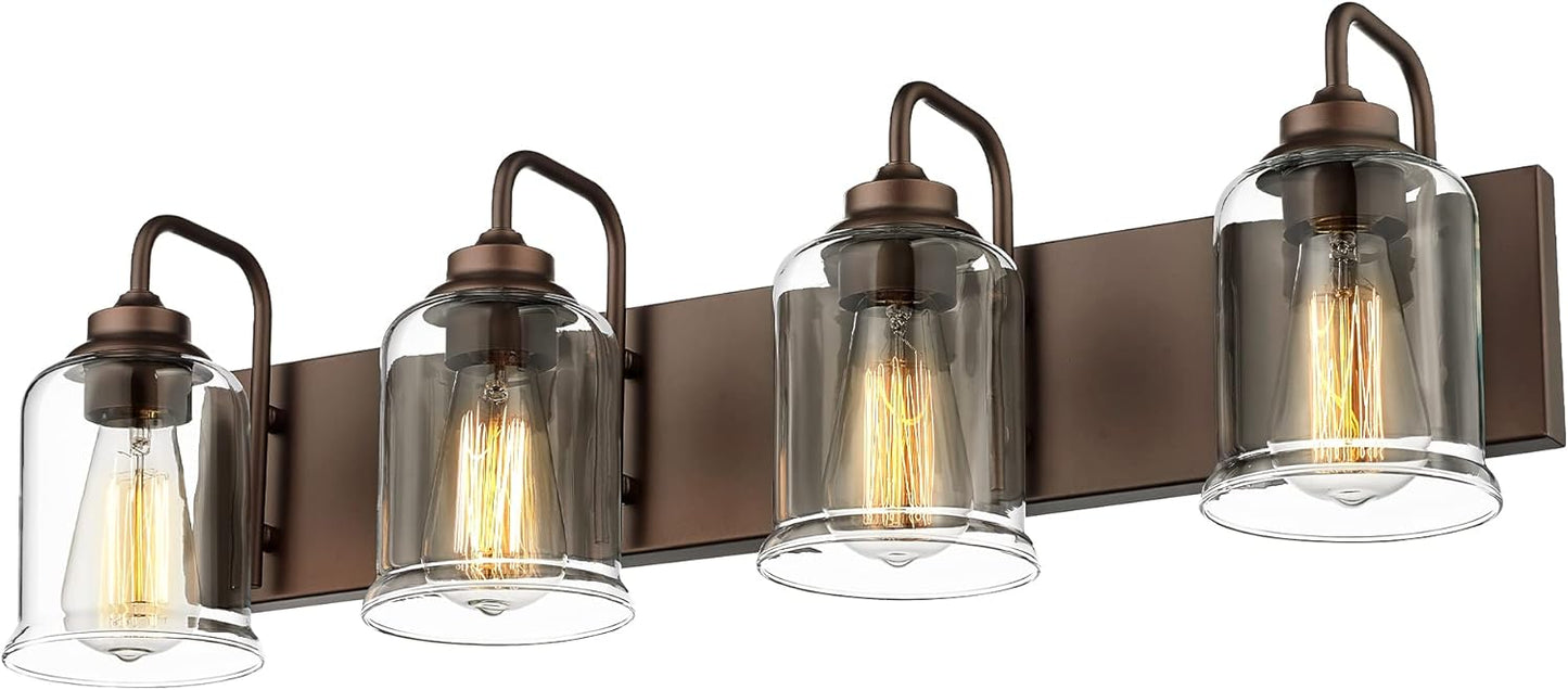 Farmhouse Glass Bathroom Vanity Light Fixture