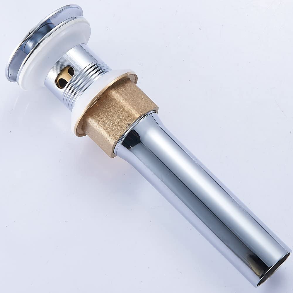 Chrome Bathroom Sink Faucet Single Handle Single Hole Lavatory Faucet with overflow pop up drain