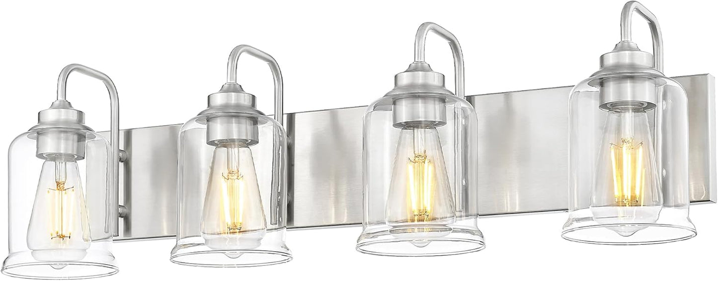 Farmhouse Glass Bathroom Vanity Light Fixture