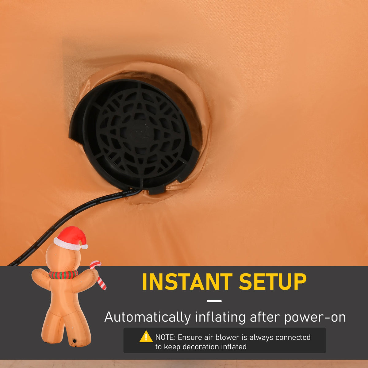 Outdoor Blow-Up Yard Decoration - Christmas Inflatable Gingerbread Man