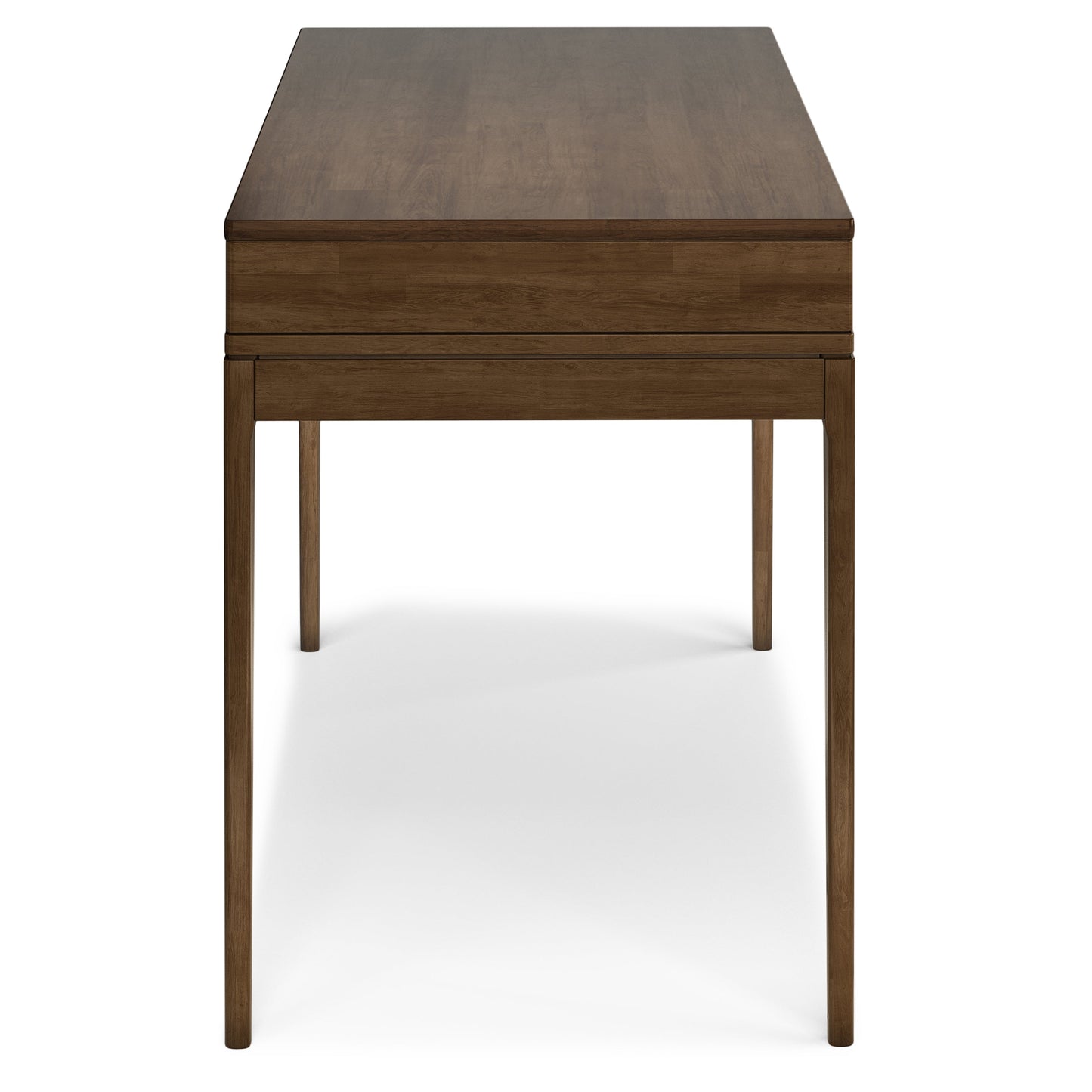Harper 48 inch Wide Solid Hardwood Mid-Century Modern Small Desk in Walnut Brown