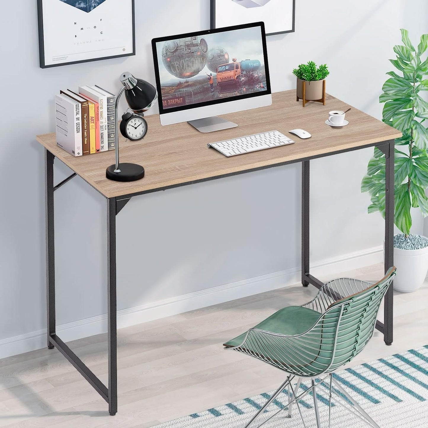 39 Inch Computer Desk With Adjustable Feet For Home Office