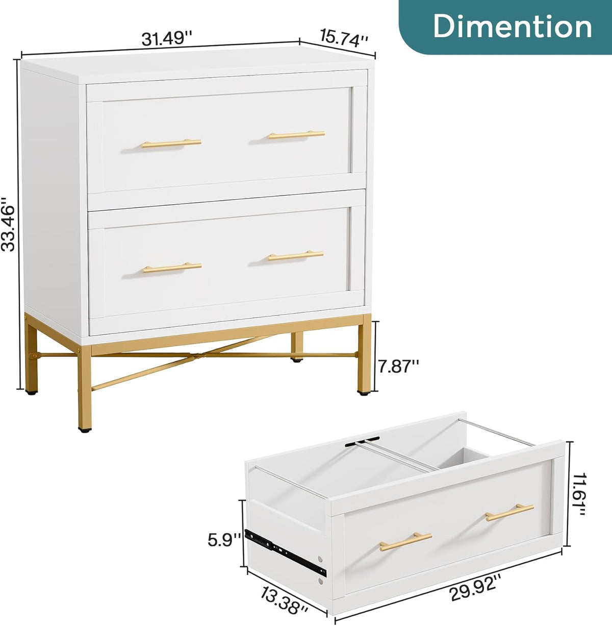 31.49-Inches Modern Lateral File Cabinet