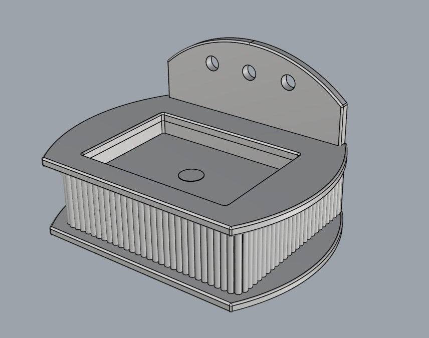 Bathroom Fluted Marble Sinks