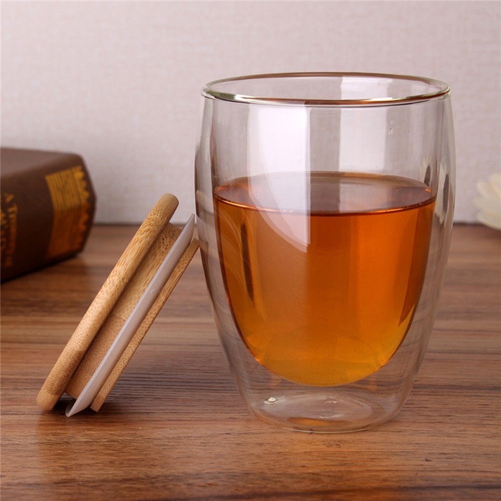 350ml 12oz Double Walled Mug with Bamboo Lid