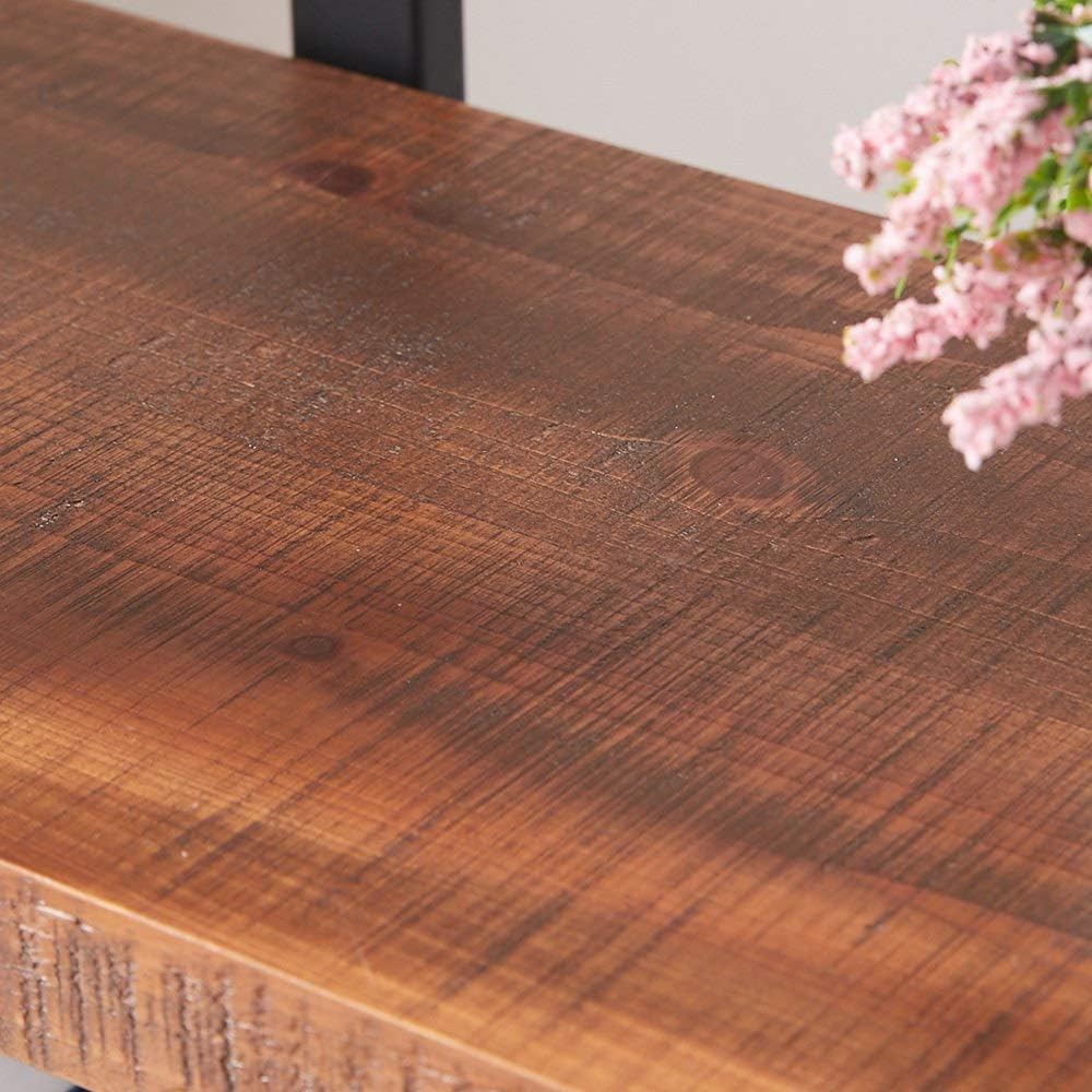 Four Tier Natural Wood Bookshelf Rustic Industrial