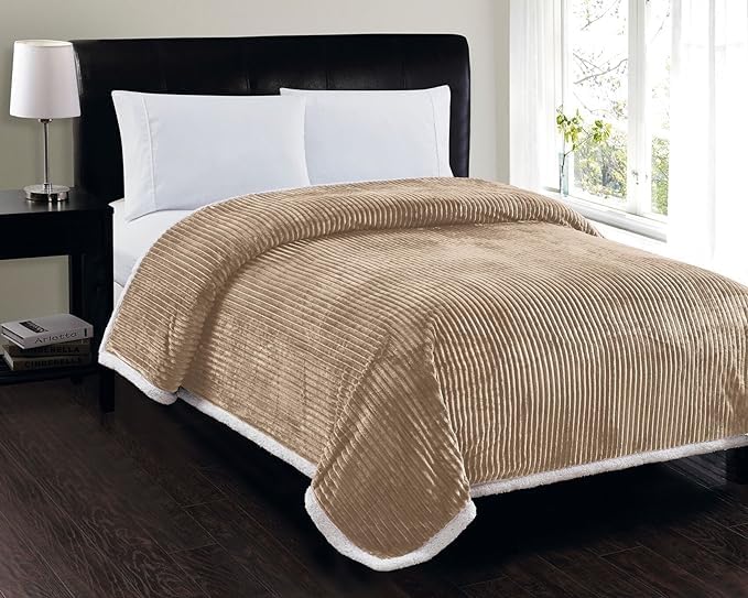 Décor&More Home Essentials Corduroy Sherpa Blanket
