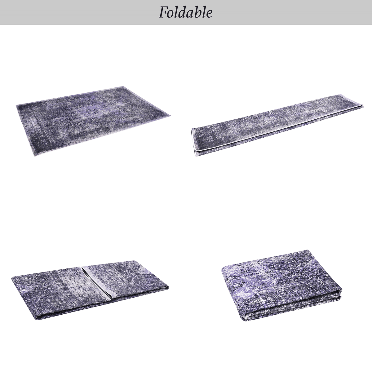Maval Anthracite Washable Rug 4x6 Area Rug