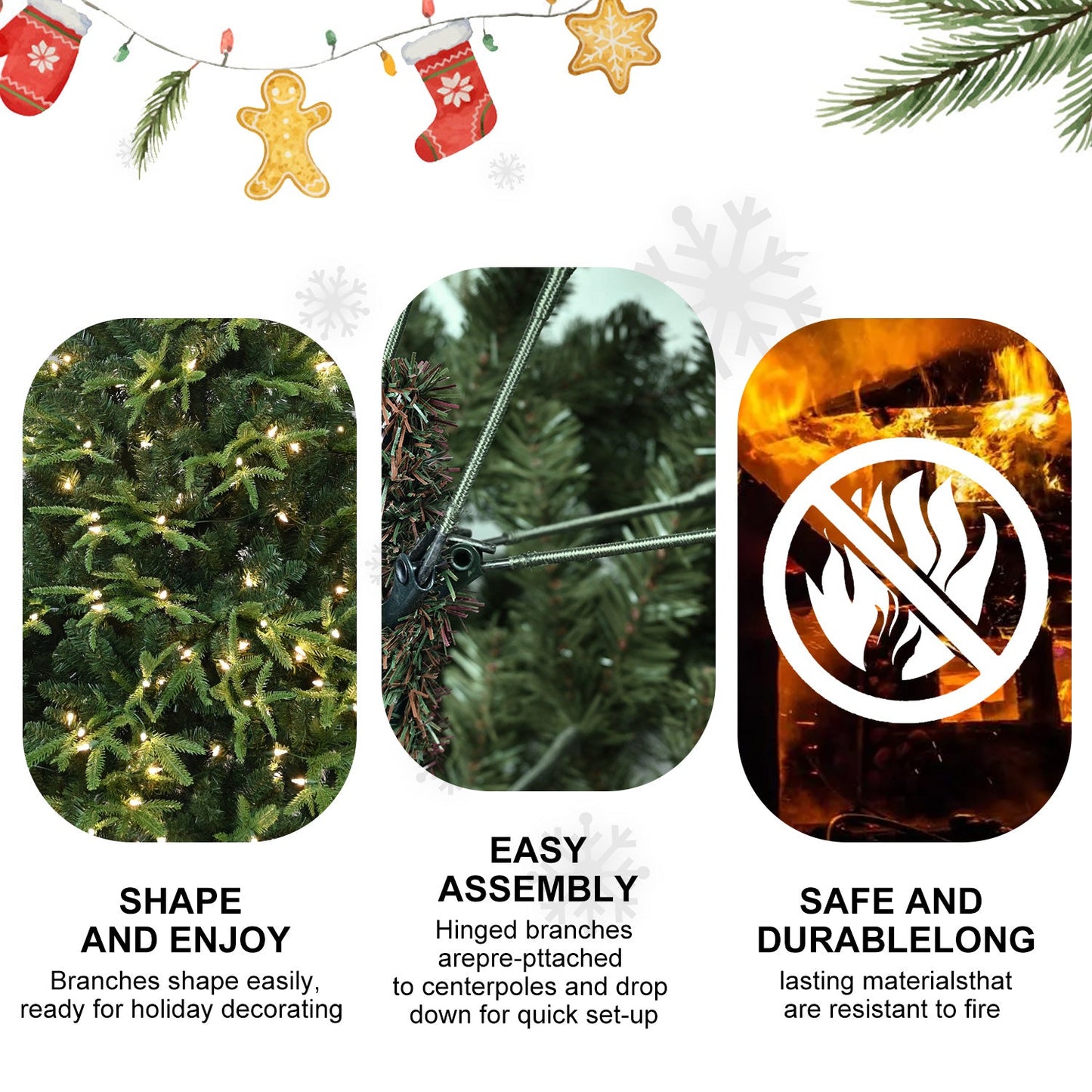 6.5ft Pre-Lit Artificial Christmas Tree