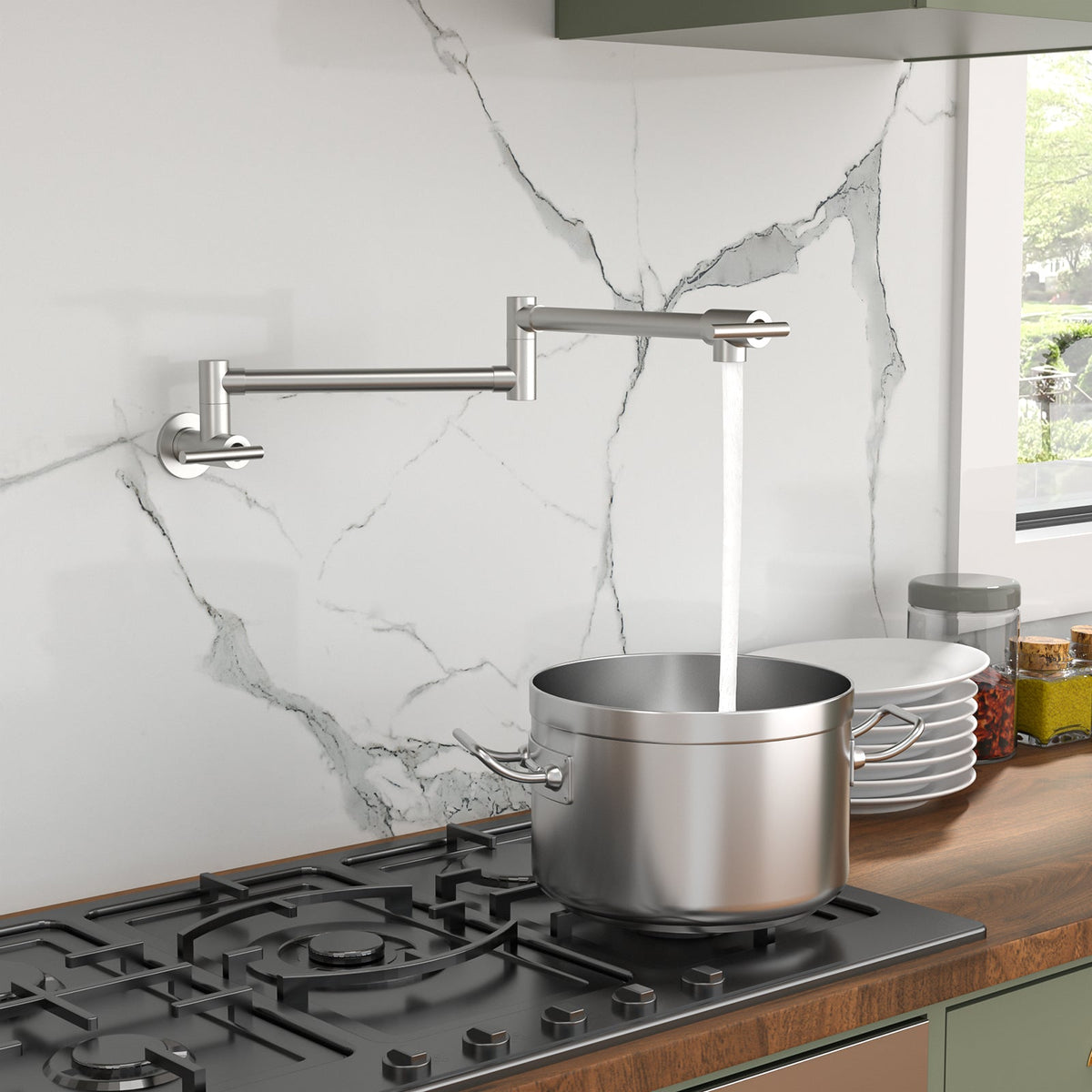 Pot Filler Faucet - Wall Mount Kitchen Sink Faucet