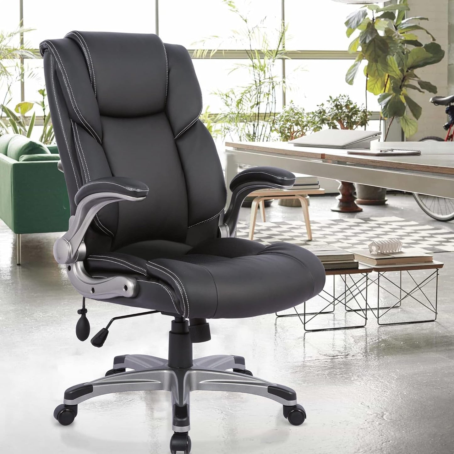 Ergonomic High Back Office Chair With Flip Up Arms