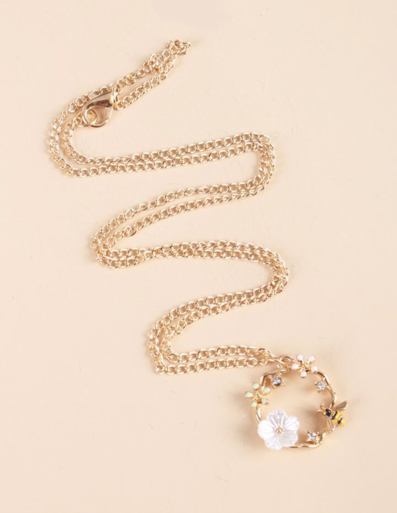 Gold Bumble Bee Necklace
