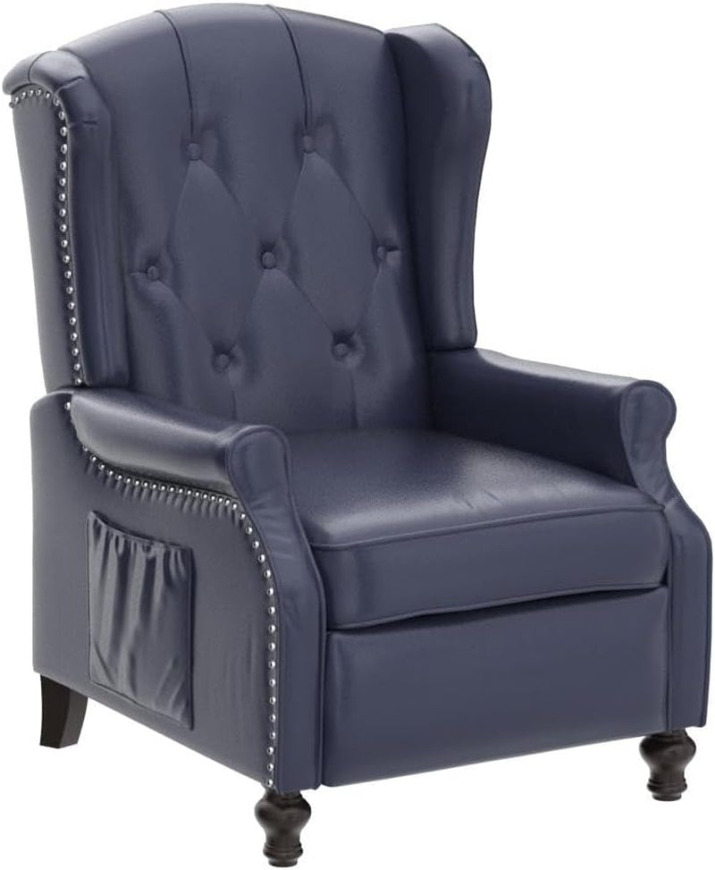 Wingback Recliner Chair With Massage And Heat PU Leather