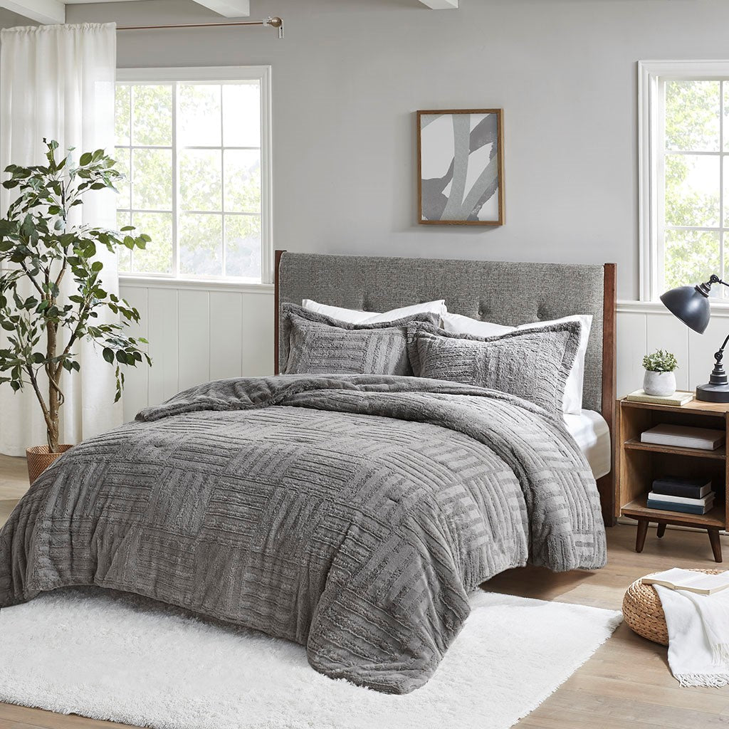King/Cal King Faux Fur Down Alternative Comforter Mini Set