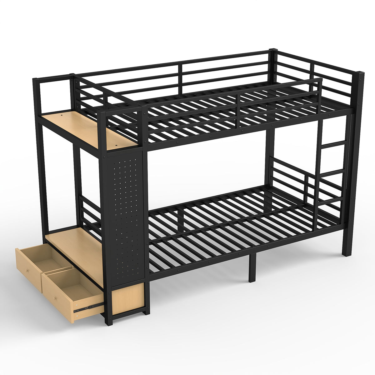 Twin XL Over Twin XL Size Metal Bunk Bed for Teens