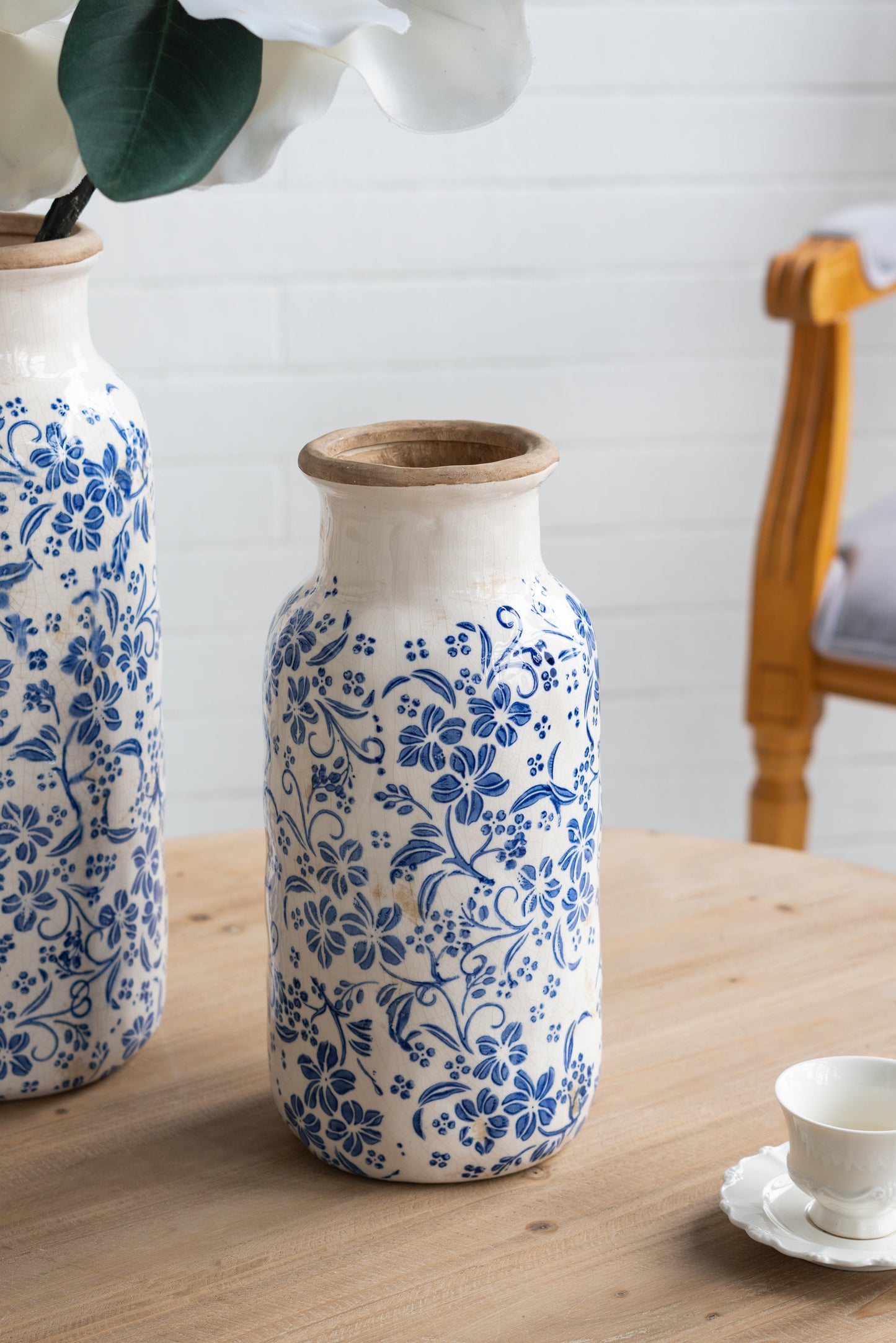 Delftware Inspired Ceramic Vase