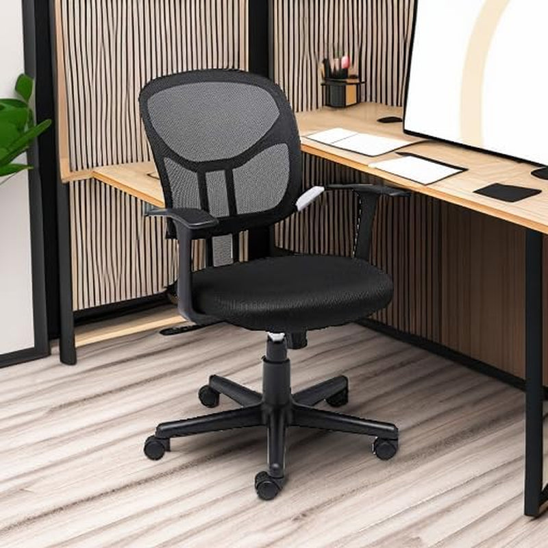 Mesh Mid Back Office Chair With Adjustable Height And 360 Degree Swivel Black