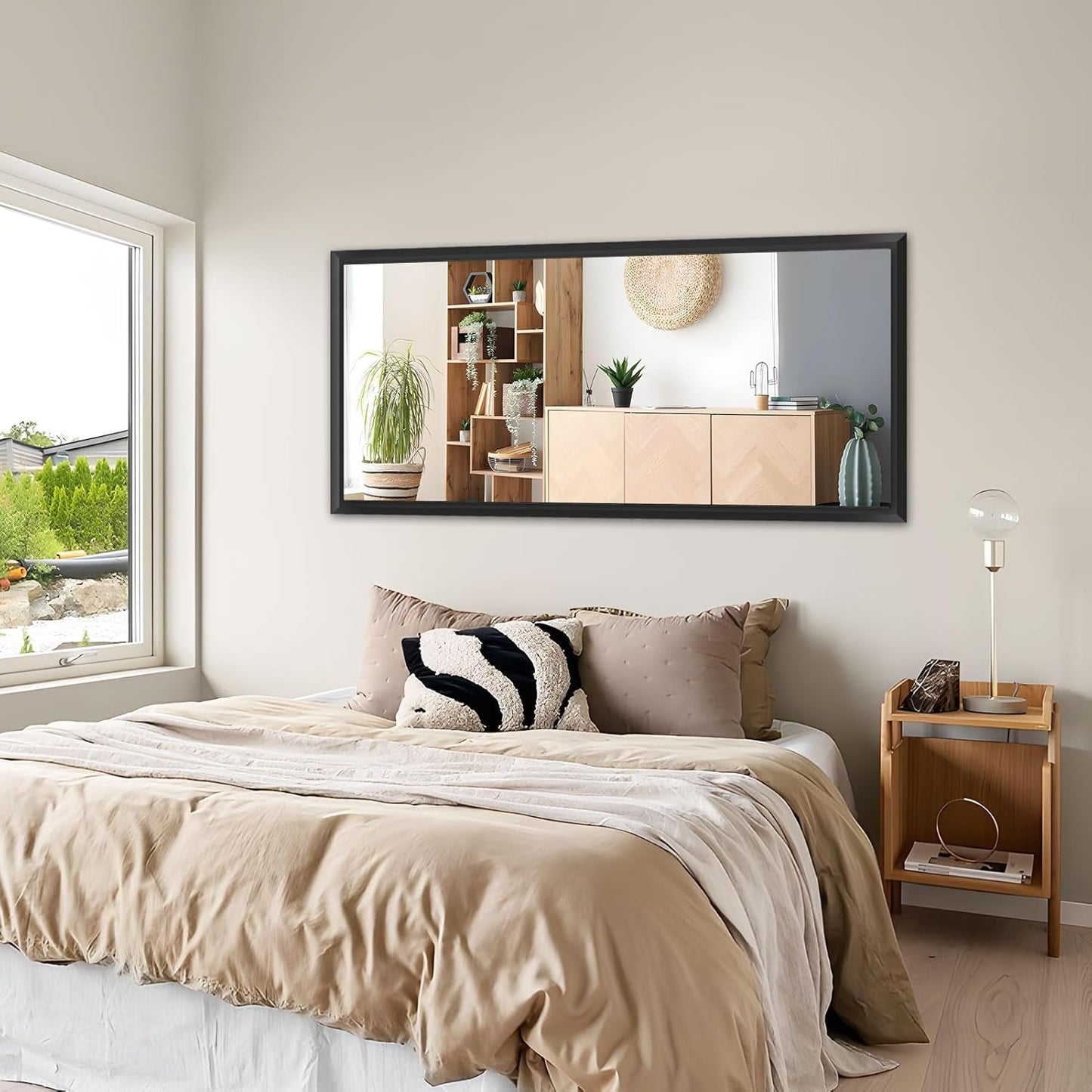 Black Bathroom Mirror 48 By 35 Inch Metal Framed Wall Mirror