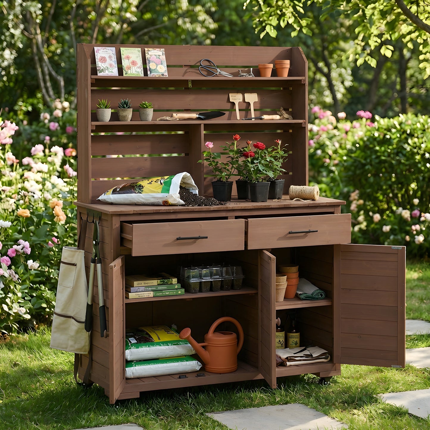TOPMAX 65''H Large Garden Potting Bench