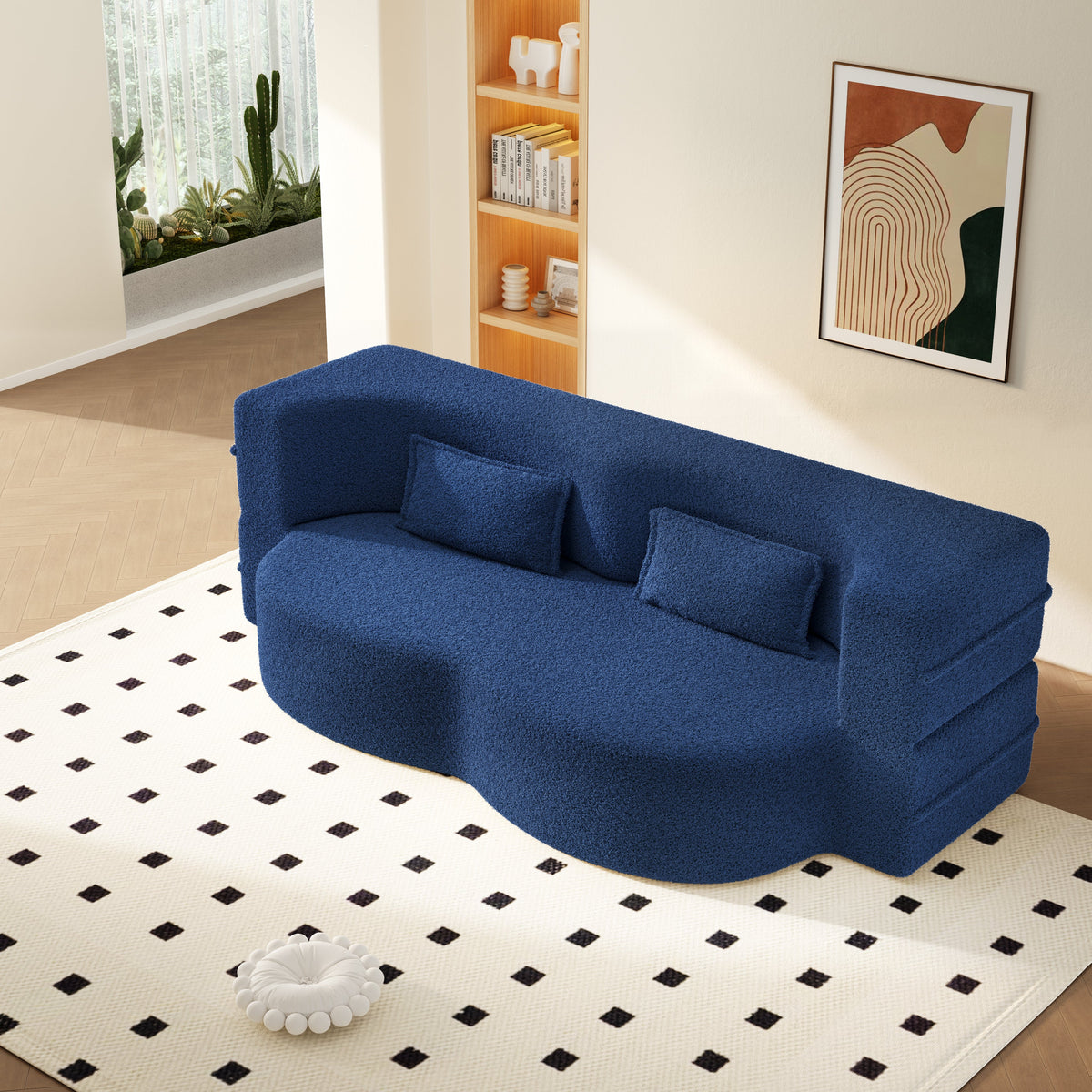 Modern Floor Sofa with 2 Pillows
