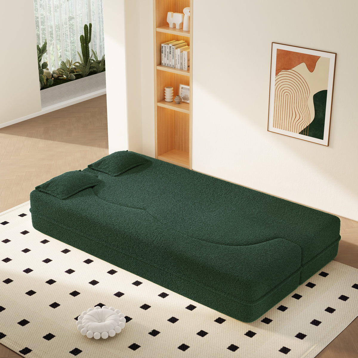 Modern Floor Sofa with 2 Pillows