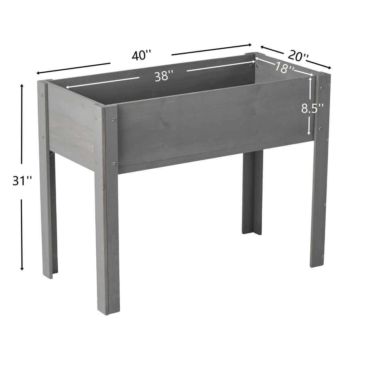 40-Inch Raised Garden Bed with Legs