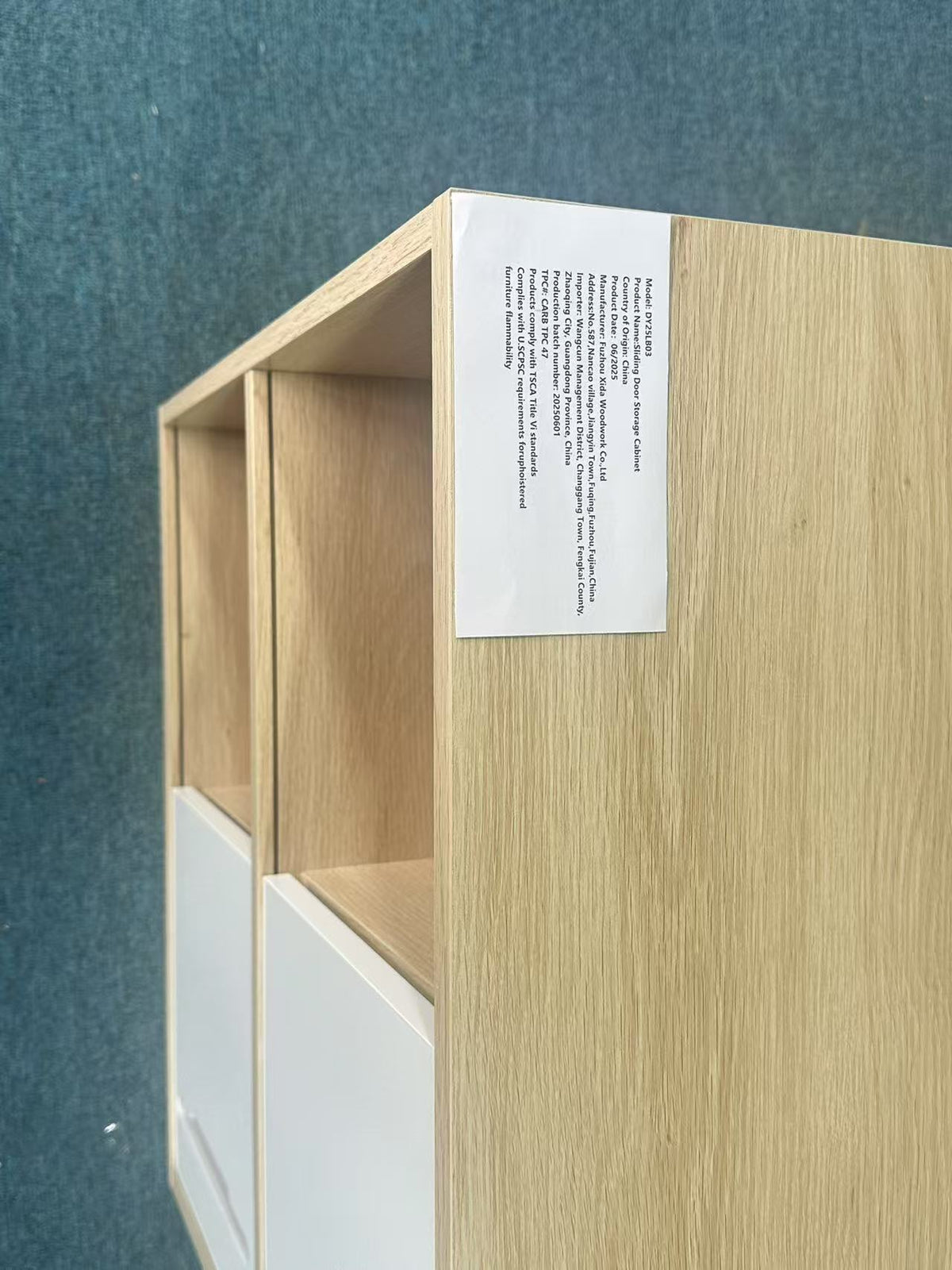 Modern Wooden Storage Cabinet with Sliding Doors