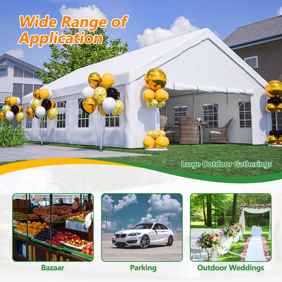 20x32 FT Party Tent with Removable Sidewalls