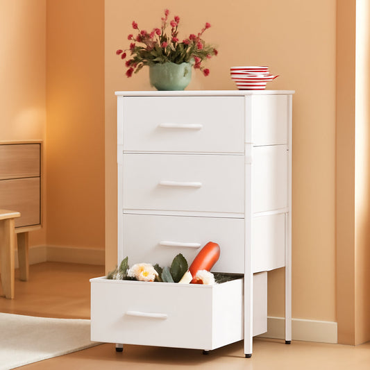 4 Drawer White Dresser For Bedroom Storage Tower Unit