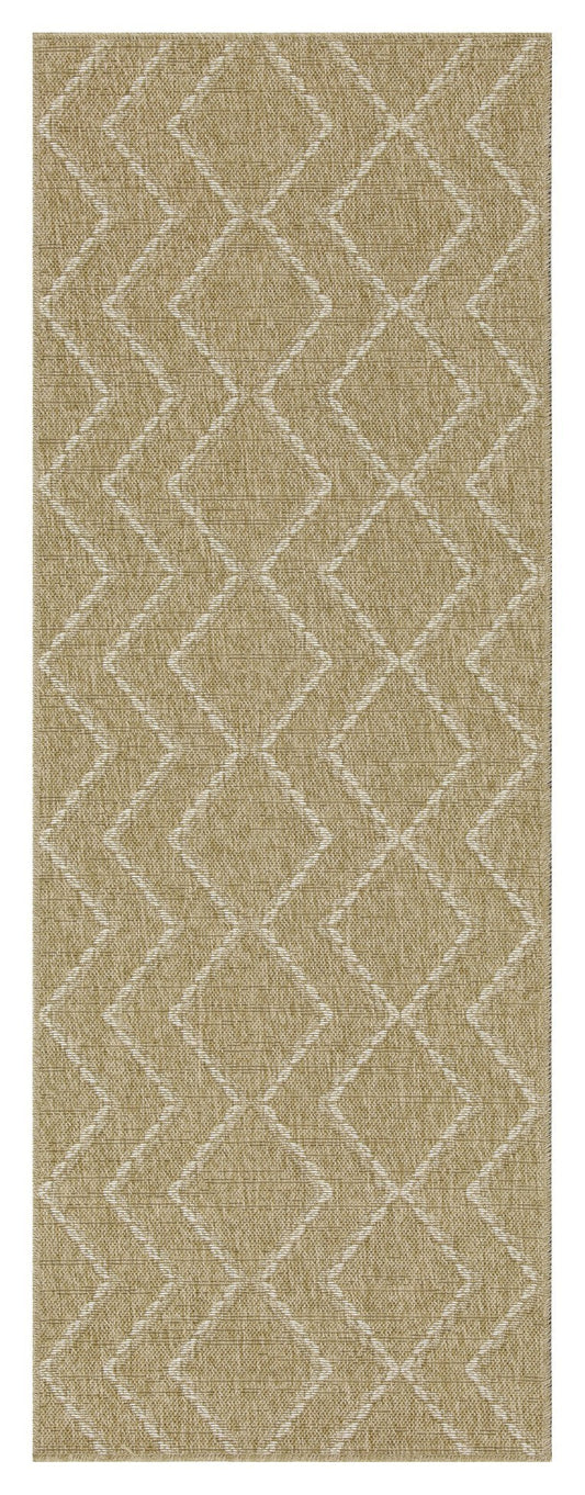 Earth GC_NTL1011 Jute/White 2 ft. 7 in. x 7 ft. 3 in. Indoor/Outdoor Area Rug