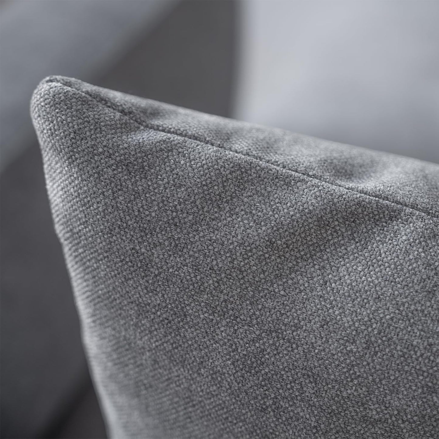 L Shaped Sectional Sofa Convertible In Linen Grey Modern