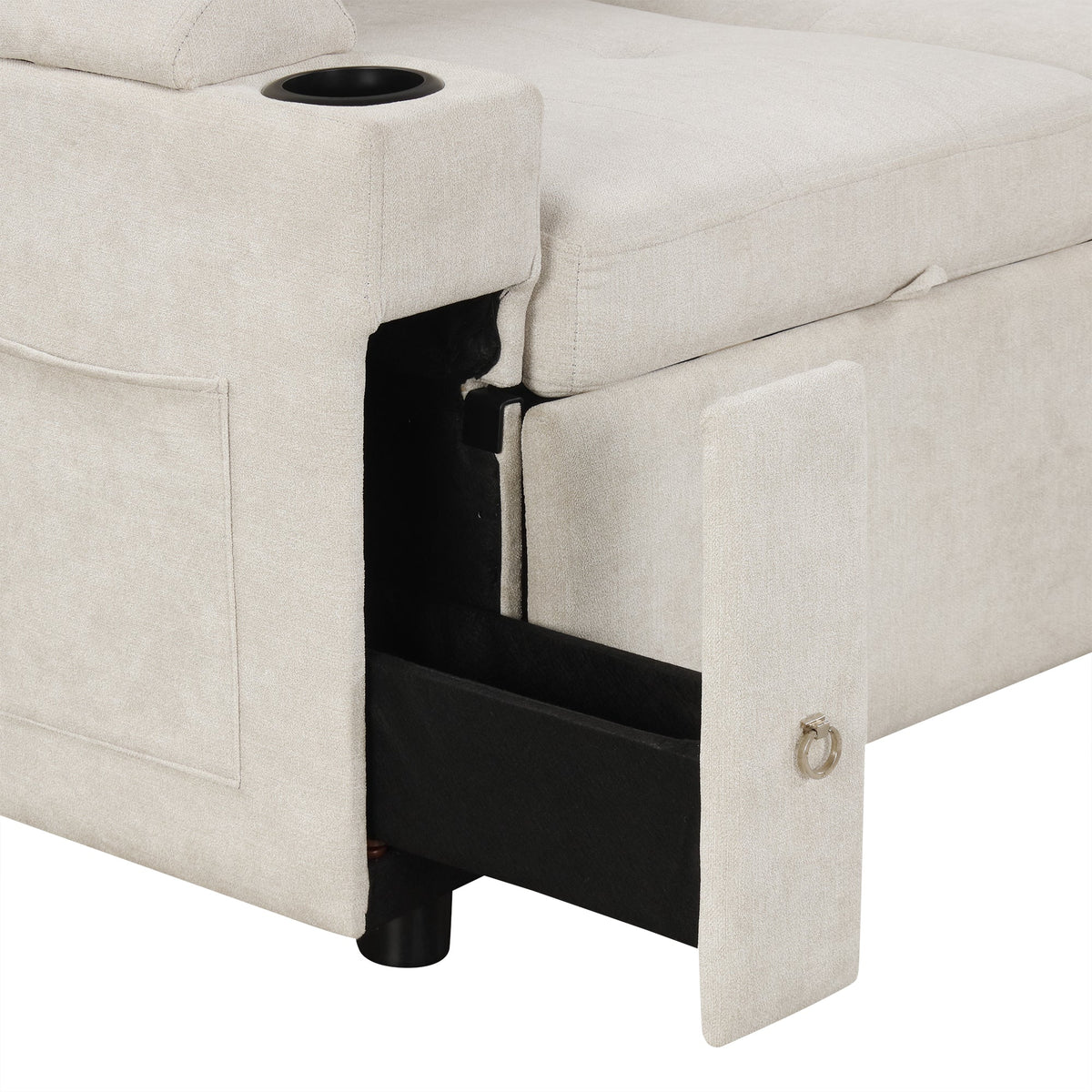 L-Shaped Sofa Couch Convertible Sofa Bed with Storage