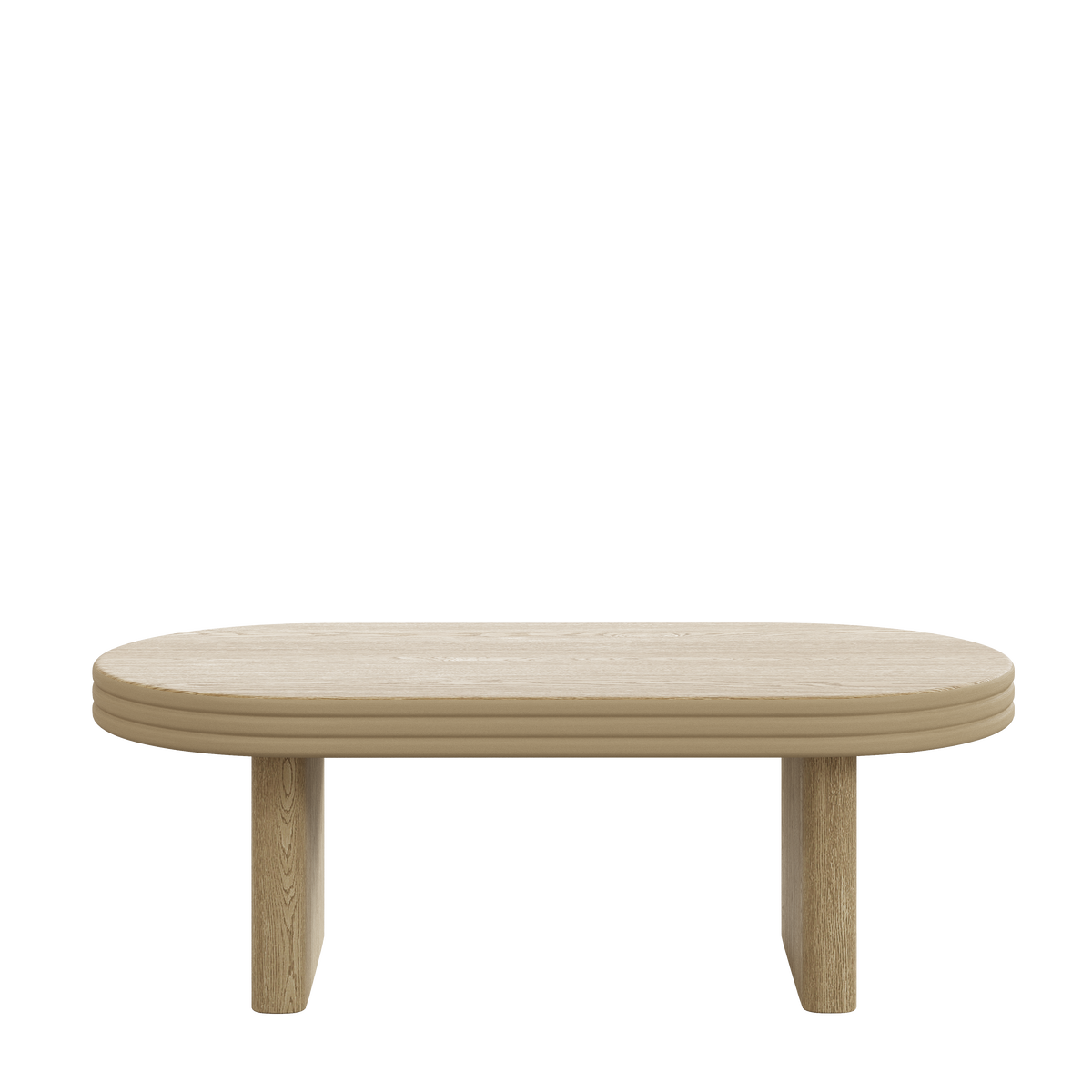 Mid Century Modern Oval Fluted Coffee Table