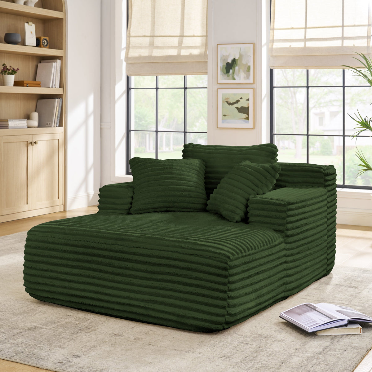 Fluffy Corduroy Upholstered Cloud Couch Sofa Bed