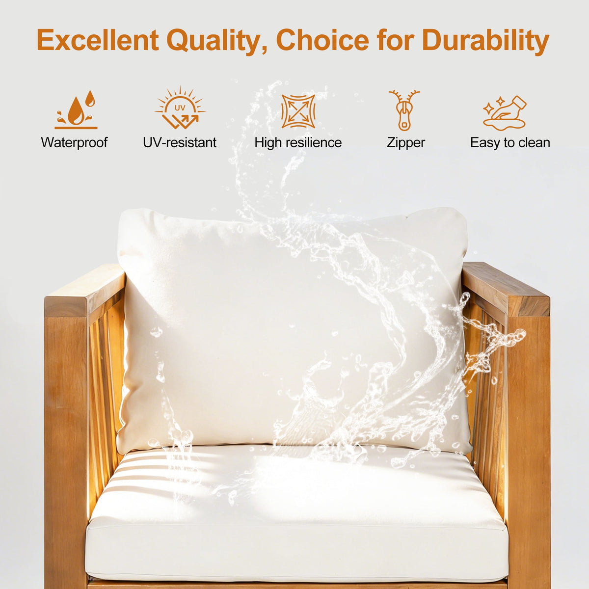 Outdoor Acacia Wood Club Chair