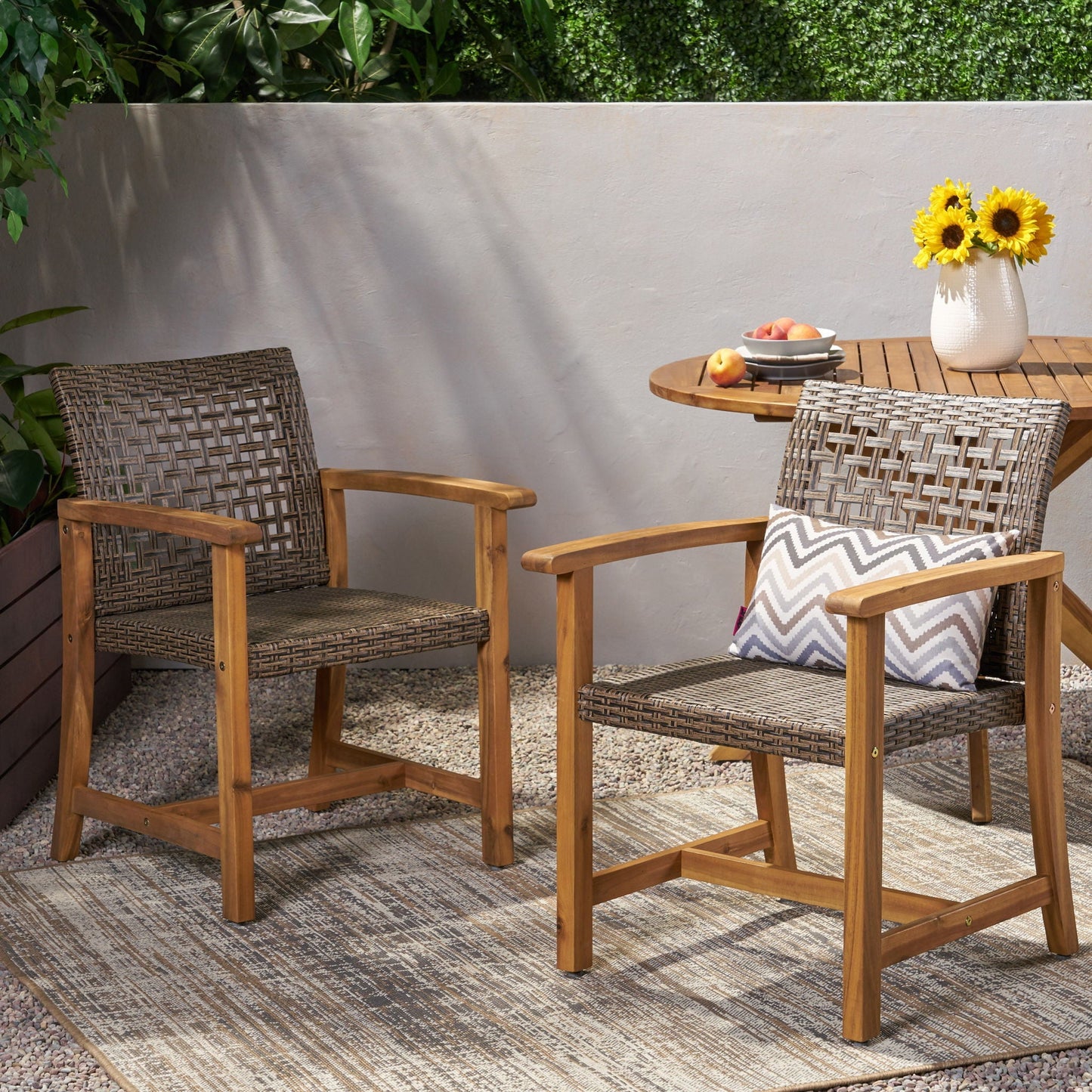 Hampton Outdoor Dining Chair Set of 2 - Brown