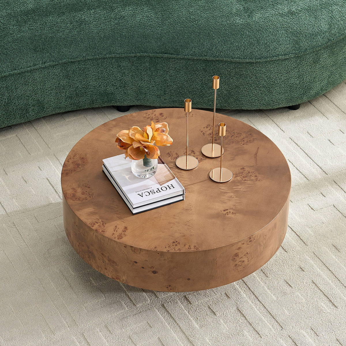 Burl Wood Veneer Coffee Table - 31.49'' Essentials