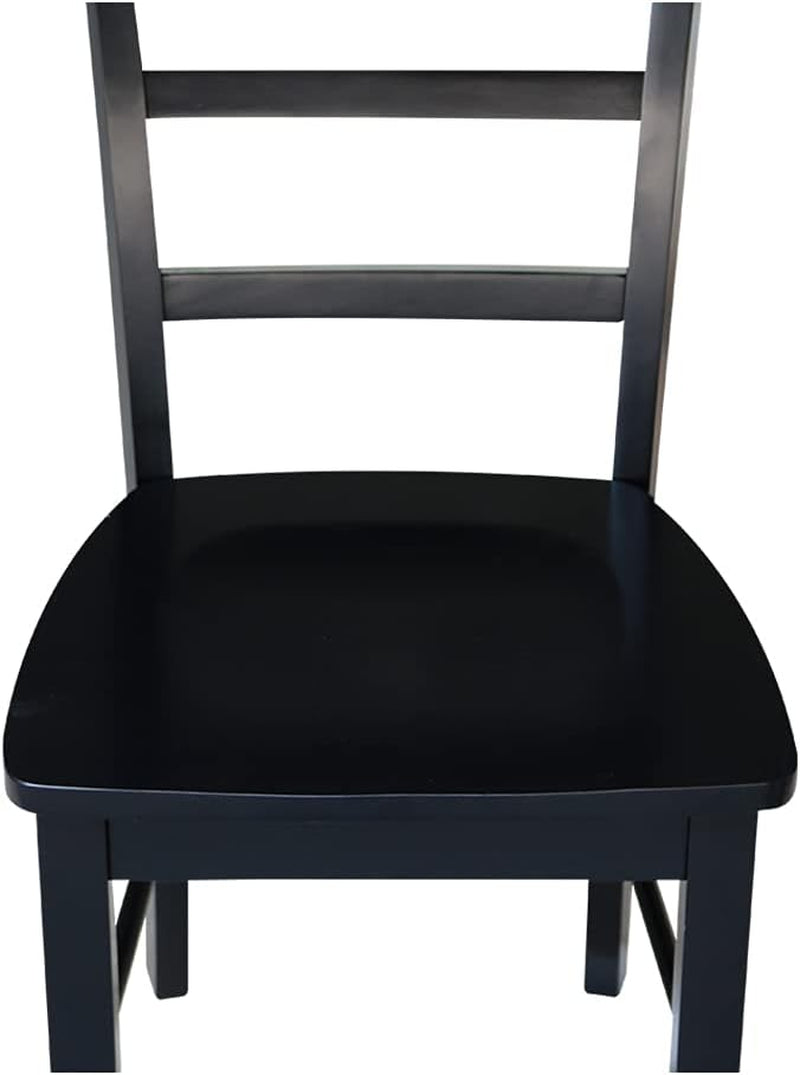 Set Of 2 Black Madrid Ladderback Dining Chairs For Kitchen