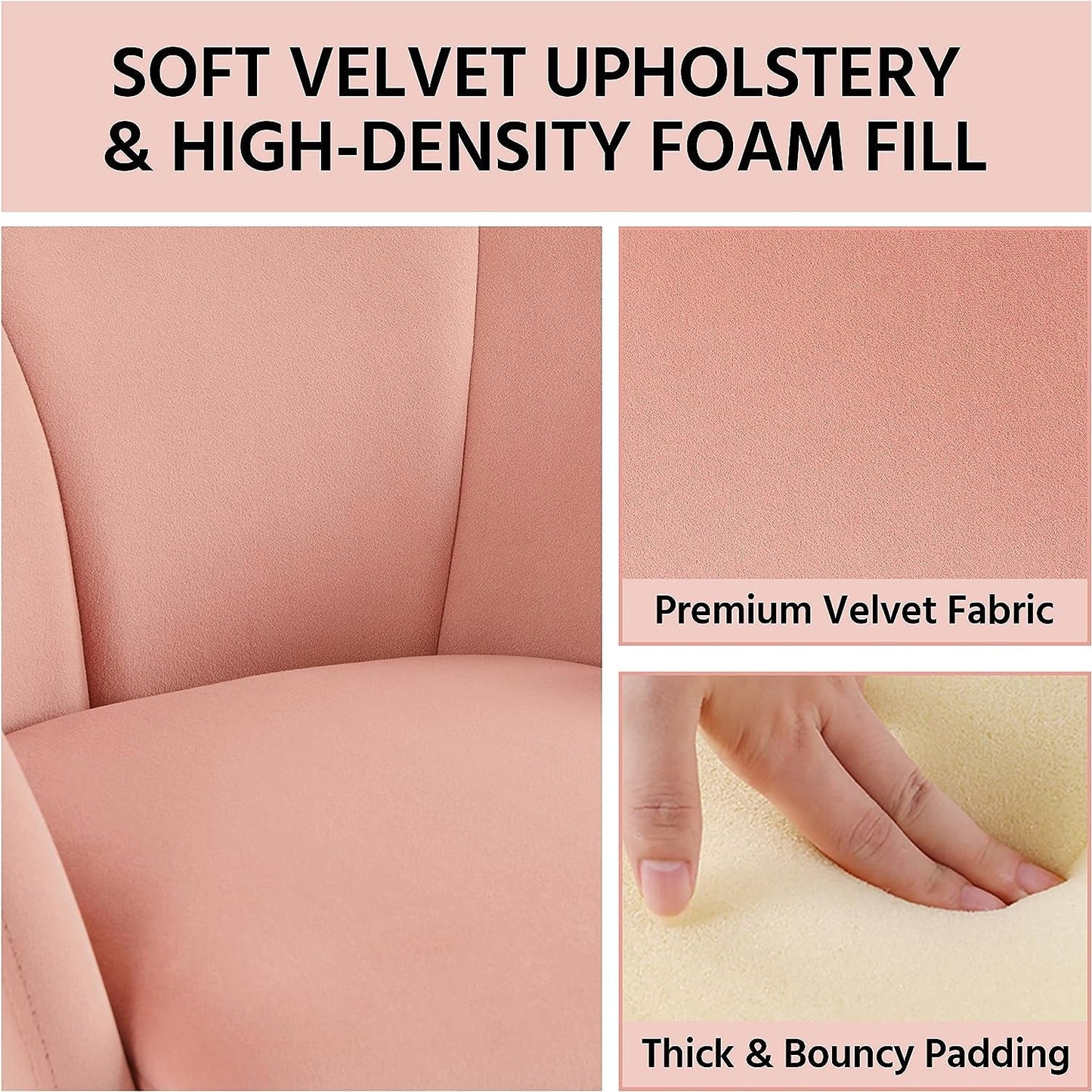 Pink Velvet Flower Armchair With Gold Legs Living Room