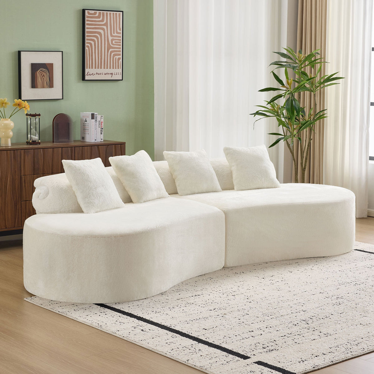 White Curved Sofa