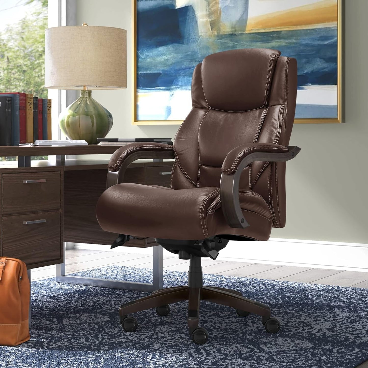 Delano Big Tall Executive Office Chair Brown Bonded Leather