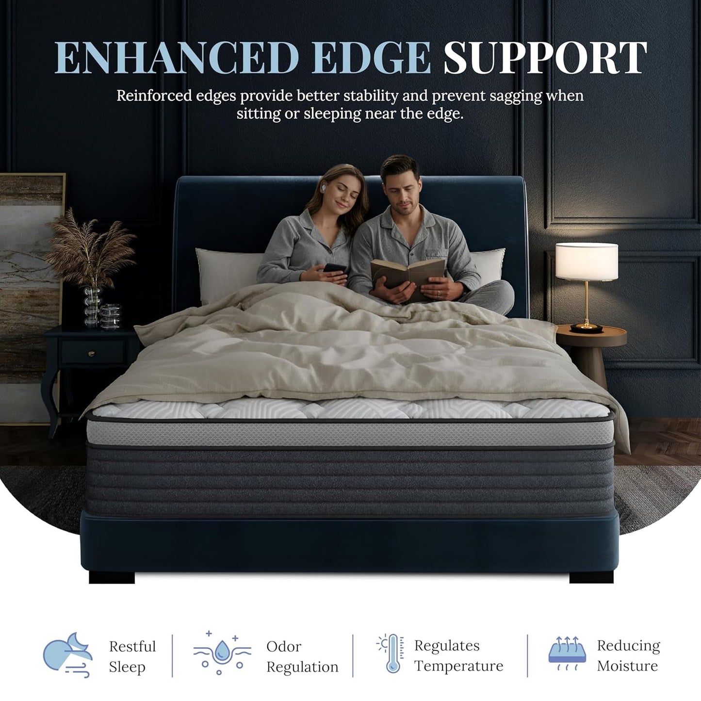 King Size Memory Foam Plus Hybrid Mattress Edge Support