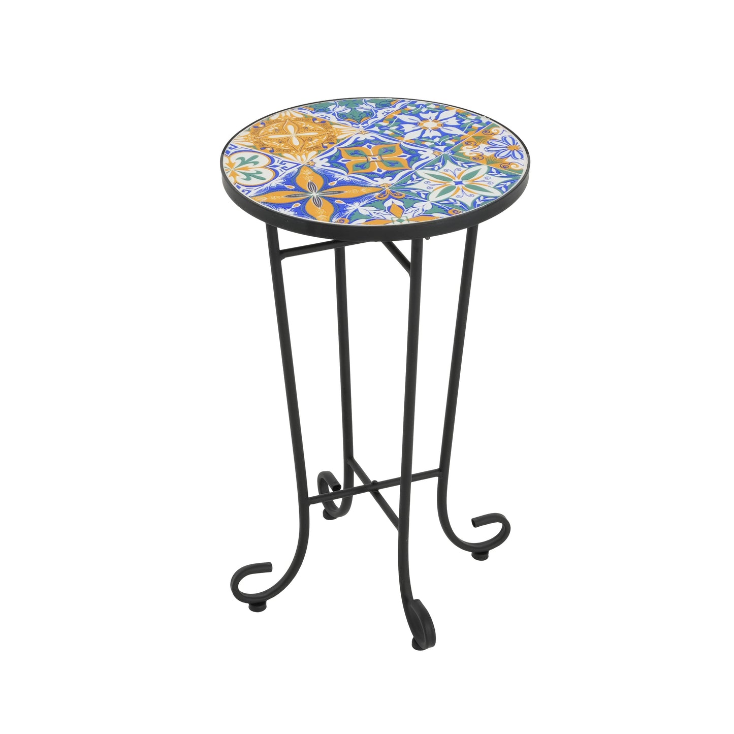 Colorful Black Patio Side Table