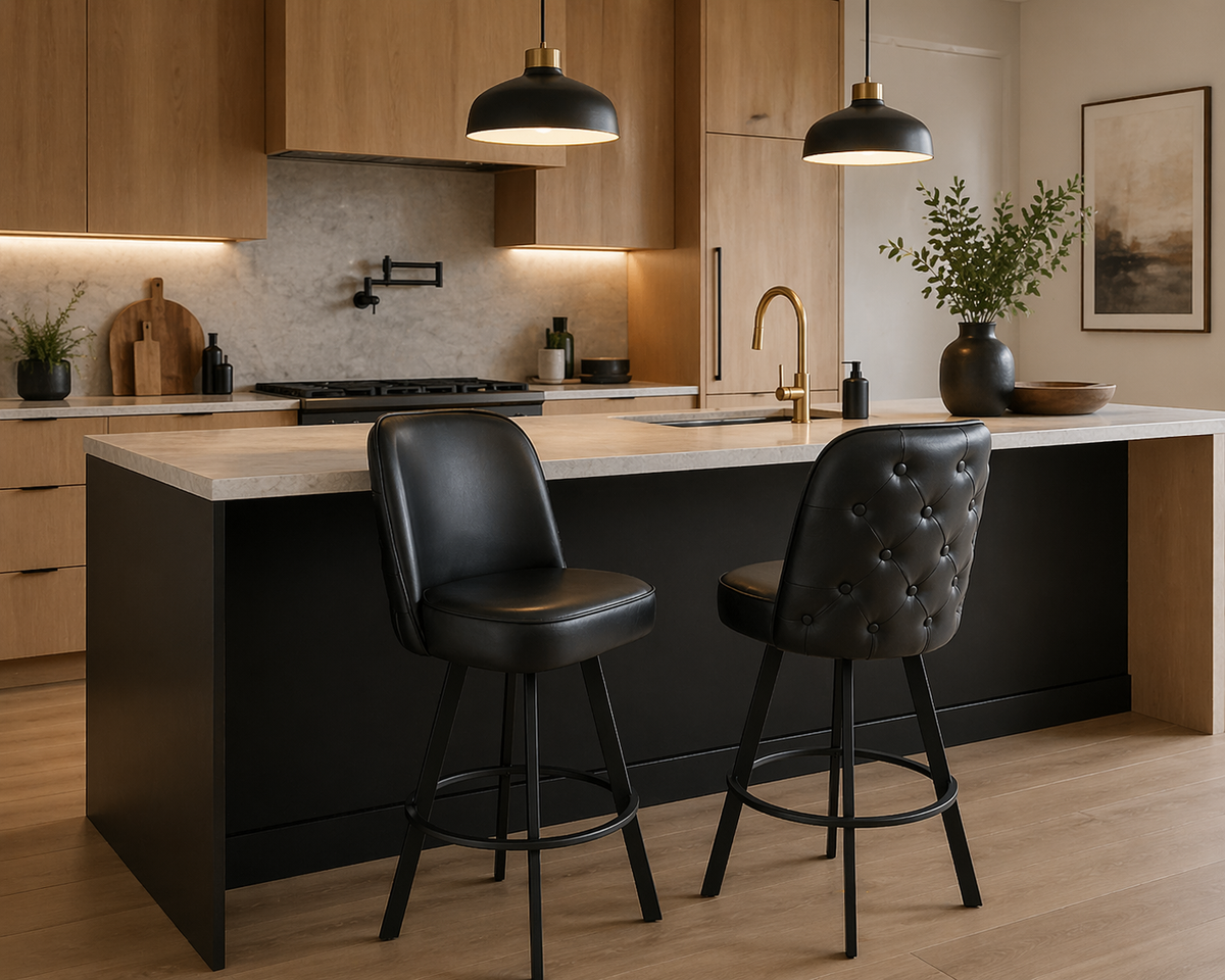 Set of 2 Commercial Grade Swivel Bar Stools