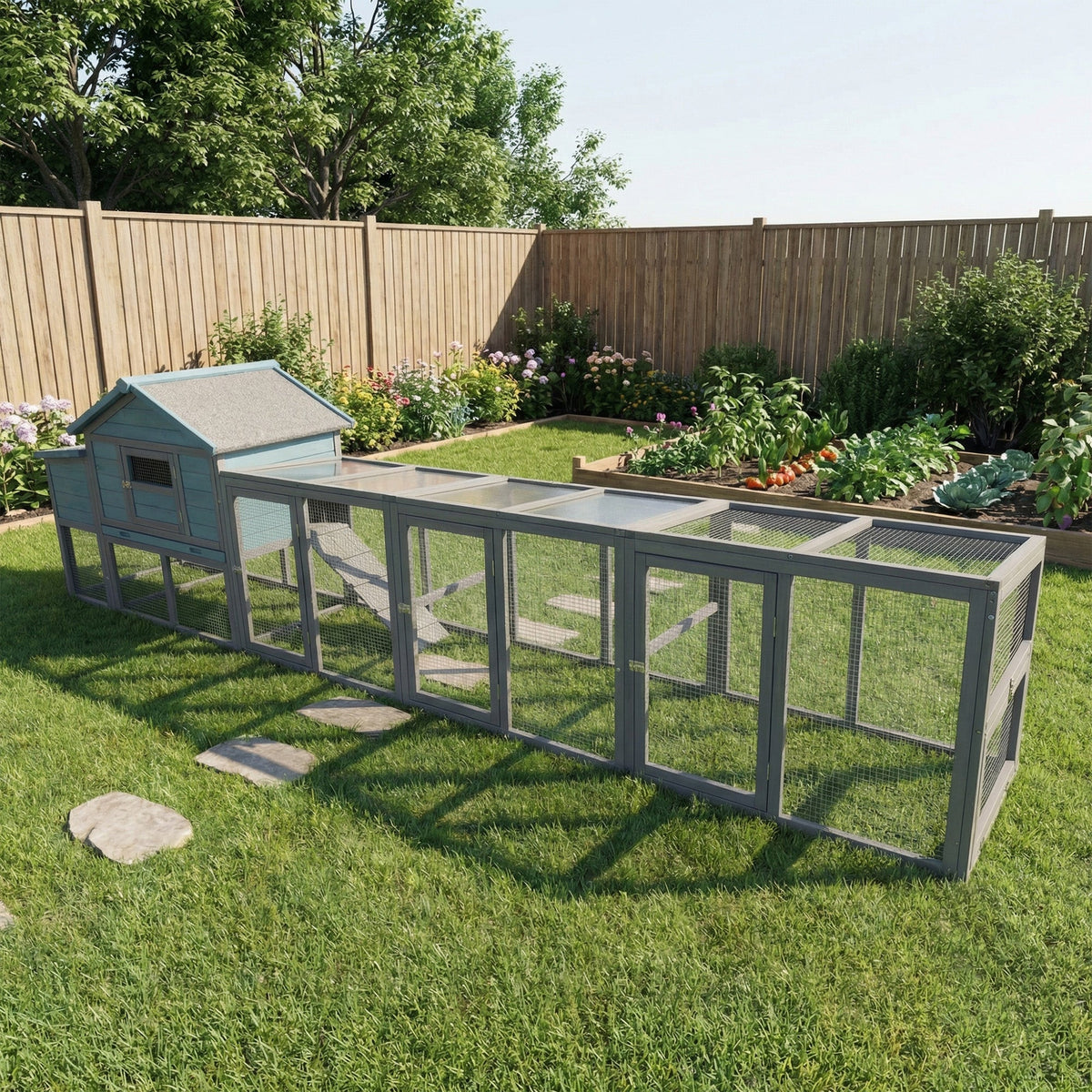 141" Large Wooden Chicken Coop