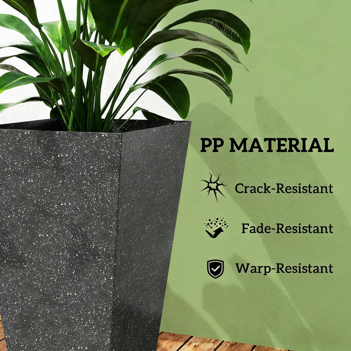 Stackable Taper Planters, Set of 3 Flower Pots