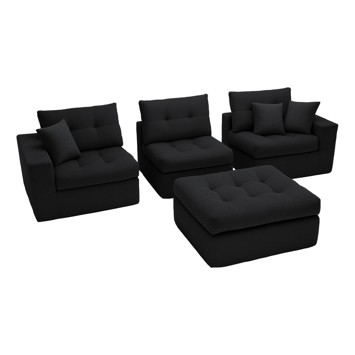 Corduroy Corner Chaise Compression Sofa Bed