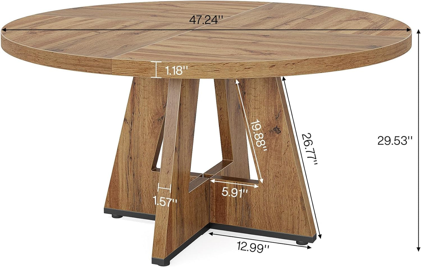 47" Round Farmhouse Dining Table